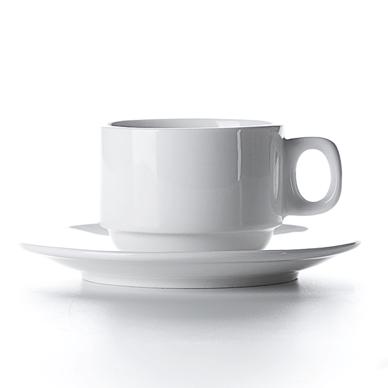 High Temperature Tea Cups Ceramics, Two Eight China White Tea Cups, High Quality Coffee Cups And Saucers