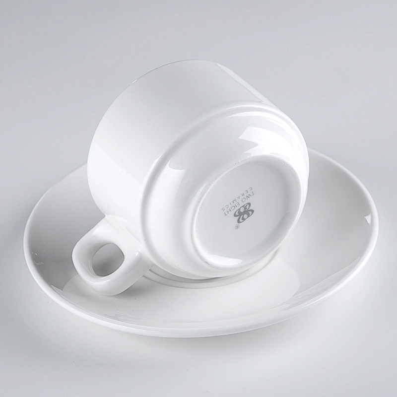 Best Seller Restaurant Porcelain Cup, Cafe Porcelain Ceramic White Coffee Cup With Saucer,Bar Ceramic Cup