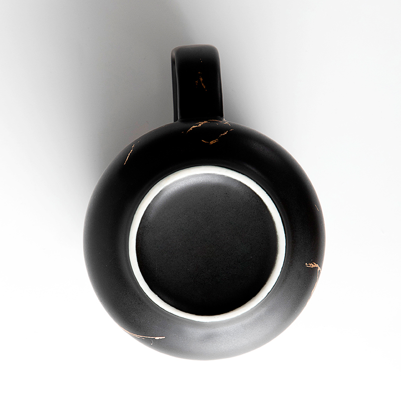 Black Gold 400ml Custom Coffee Mug Restaurant Cafe Wholesale Porcelain Mugs