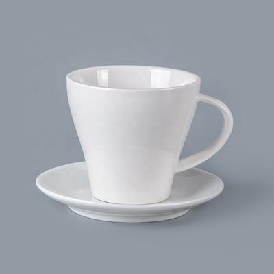 Hot Selling Chinaware 230ml Elegant Ceramic Tea Cup With Saucer, Ceramic Cup Factory Tea Cup And Saucer For Hotel&