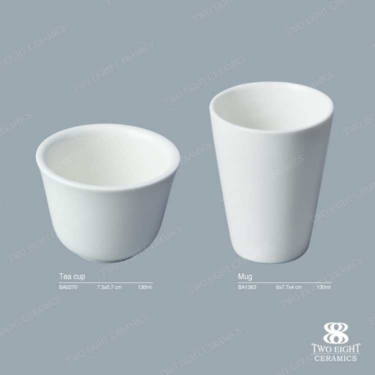 simple white banquet hall cups porcelain tea porcelain cup