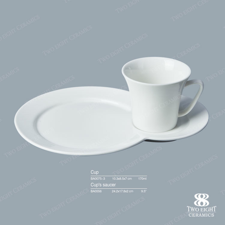 Restaurant Porcelain Cappuccino Ceramic Cup Saucer, Small Cups Porcelain China, Coffee Cups For Cafe with Cookie
