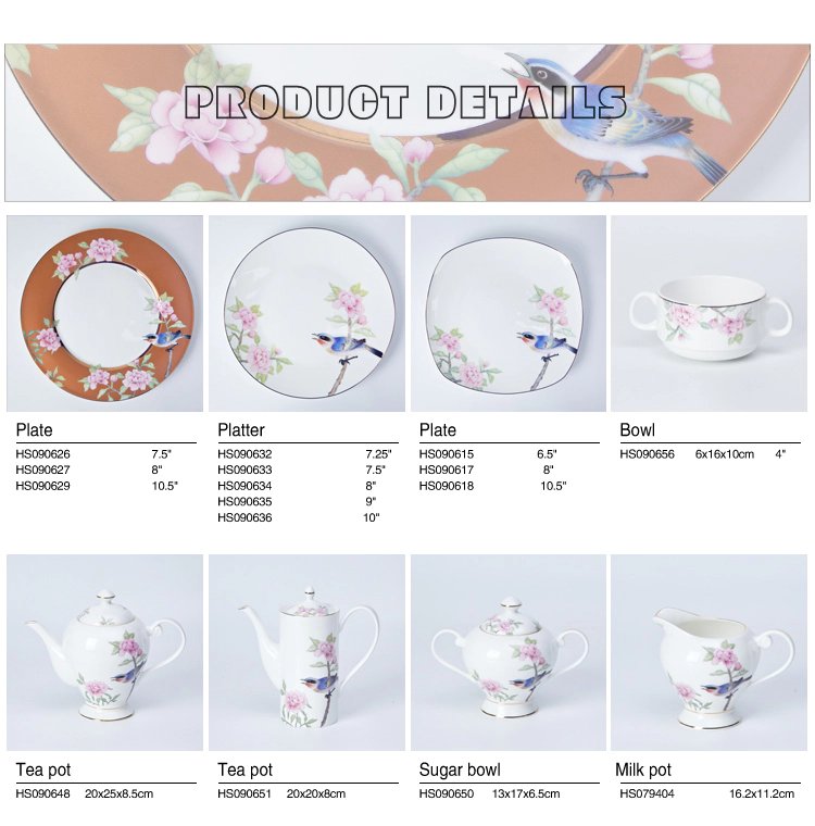 Bone china ceramic tea cup and saucer set porcelain