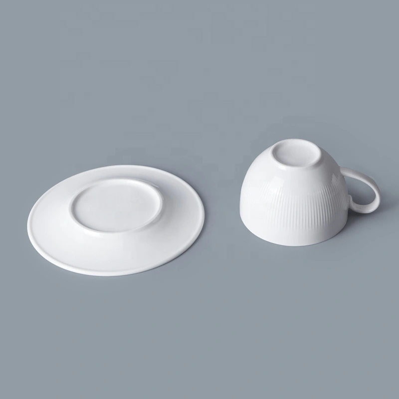Most Popular Chinaware Porcelain White Coffee Cup And Saucer, Restaurant Hotel Supplies Three Sizes Coffee Cup With Plate&
