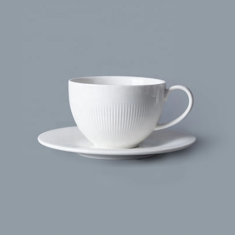 Most Popular Chinaware Porcelain White Coffee Cup And Saucer, Restaurant Hotel Supplies Three Sizes Coffee Cup With Plate&