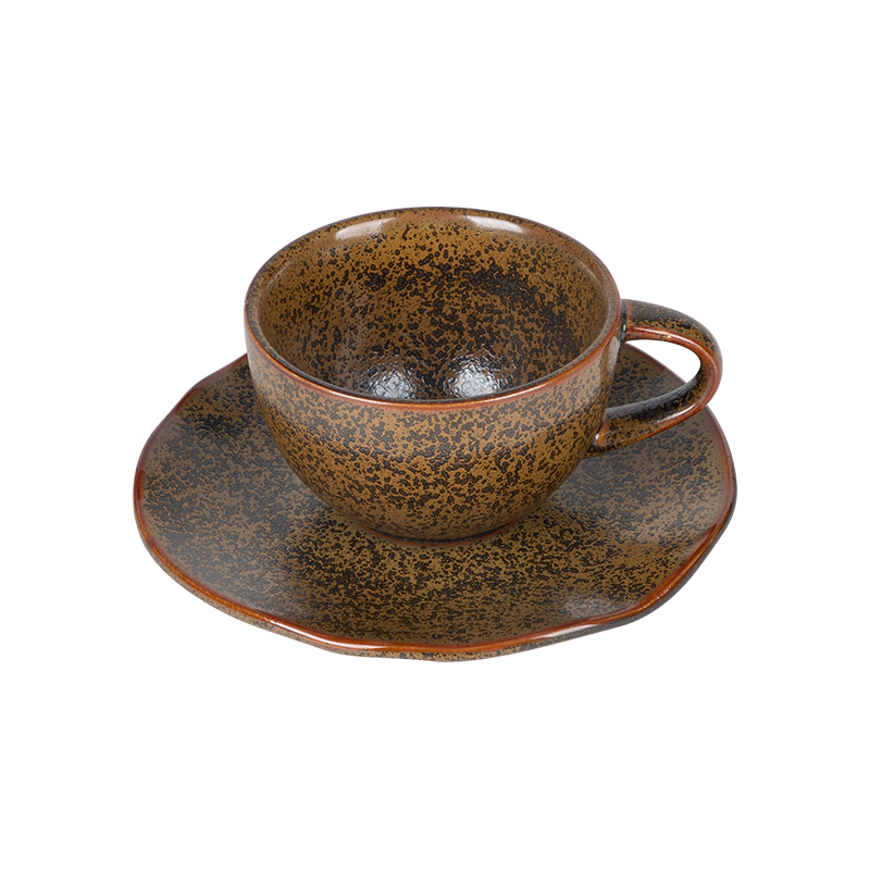 New Product Manufactured Hotel Dubai Coffee Cup And Saucer, Brown Cappuccino Ceramic Coffee Cup