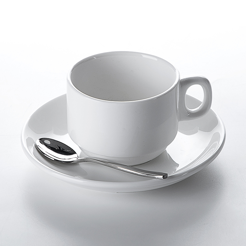 2019 Hot Sale Restaurant Cafe Bar Porcelain Cup And Saucer, Cup Tea Sets, Ceramic White Portuguese Ceramic Cups