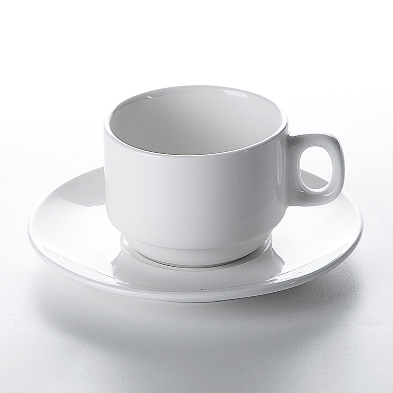 2019 Hot Sale Restaurant Cafe Bar Porcelain Cups Saucers, Tea Cup Sets Bone China With Plate,Ceramic White Coffee Cup Ceramic