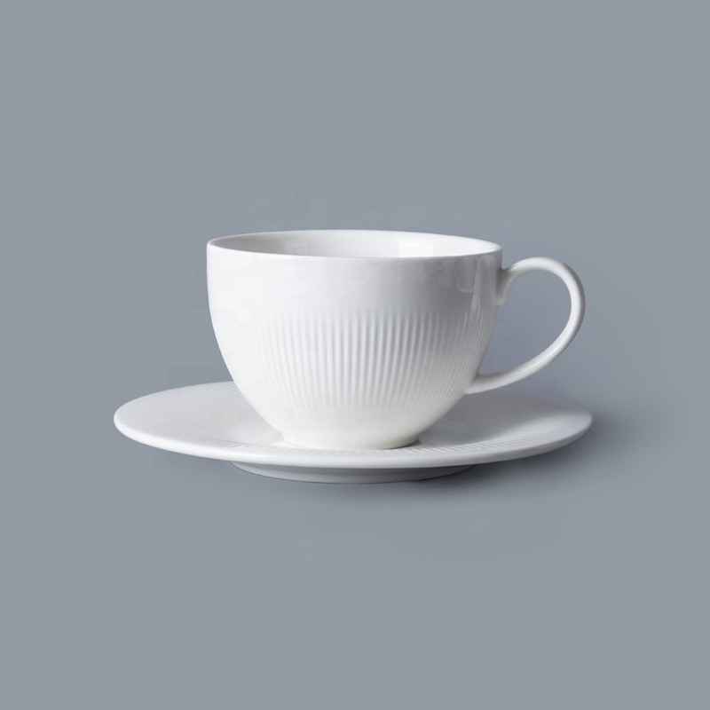 Special Design Hotel Ware 90ml Porcelain Espresso Cups With Saucer, Crockery Restaurant Coffee Cups For Cafe&