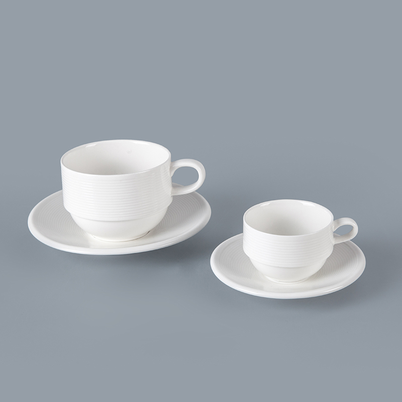 update & streamline stack coffee cup tableware porcelain stack coffee cup with handle for cafe hotel restaurant
