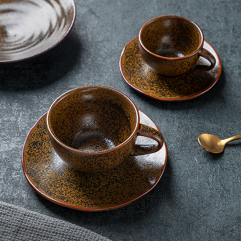 Hotel Dinnerware Porcelain Cup Tea Sets, Coffee Cup Ethiopian, Restaurant Rustic Ceramic Cappuccino Coffee Cup*