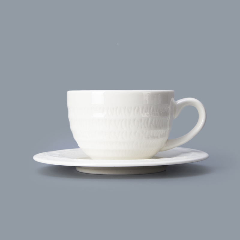 Ceramic Cups and Saucers — Eight Ounce Coffee Wholesale