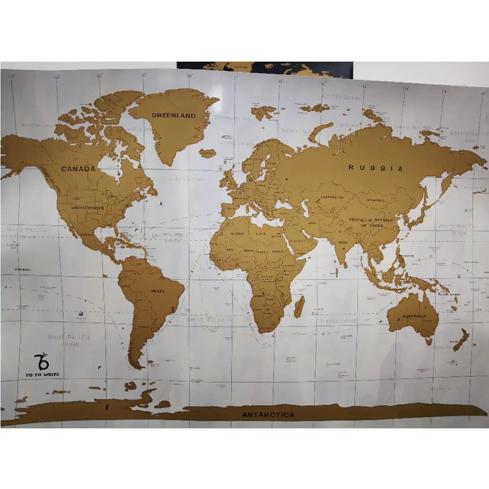 Best Selling Watercolor Elegant Travel Poster Scratch Off Map Of The World