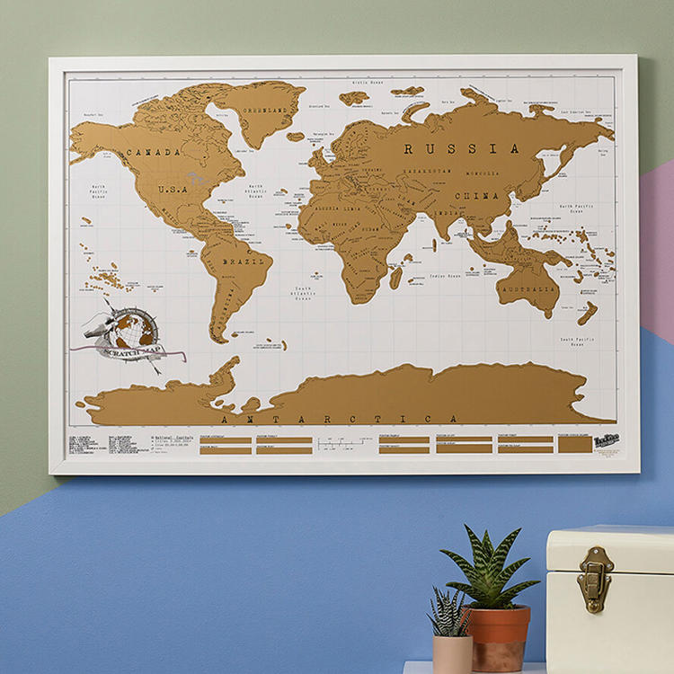 product-Dezheng-Custom Large Deluxe Custom Travel UK USA Gold Foil Coated Paper Scratch Off Map Scra-1