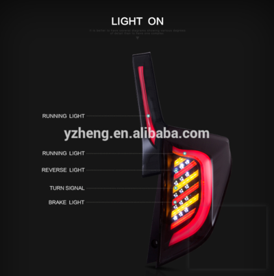 China VLAND factory Car tail lamp for FIT taillight 2014 2016 2018 for Jazz LED Rear lamp wholesale price with Red black