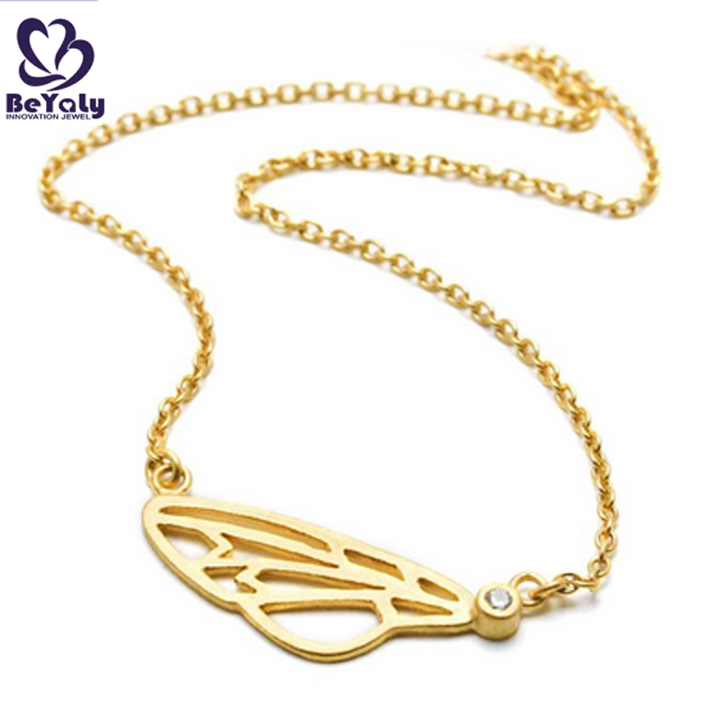 Beauty hollow yellow butterfly 22k gold necklace designs