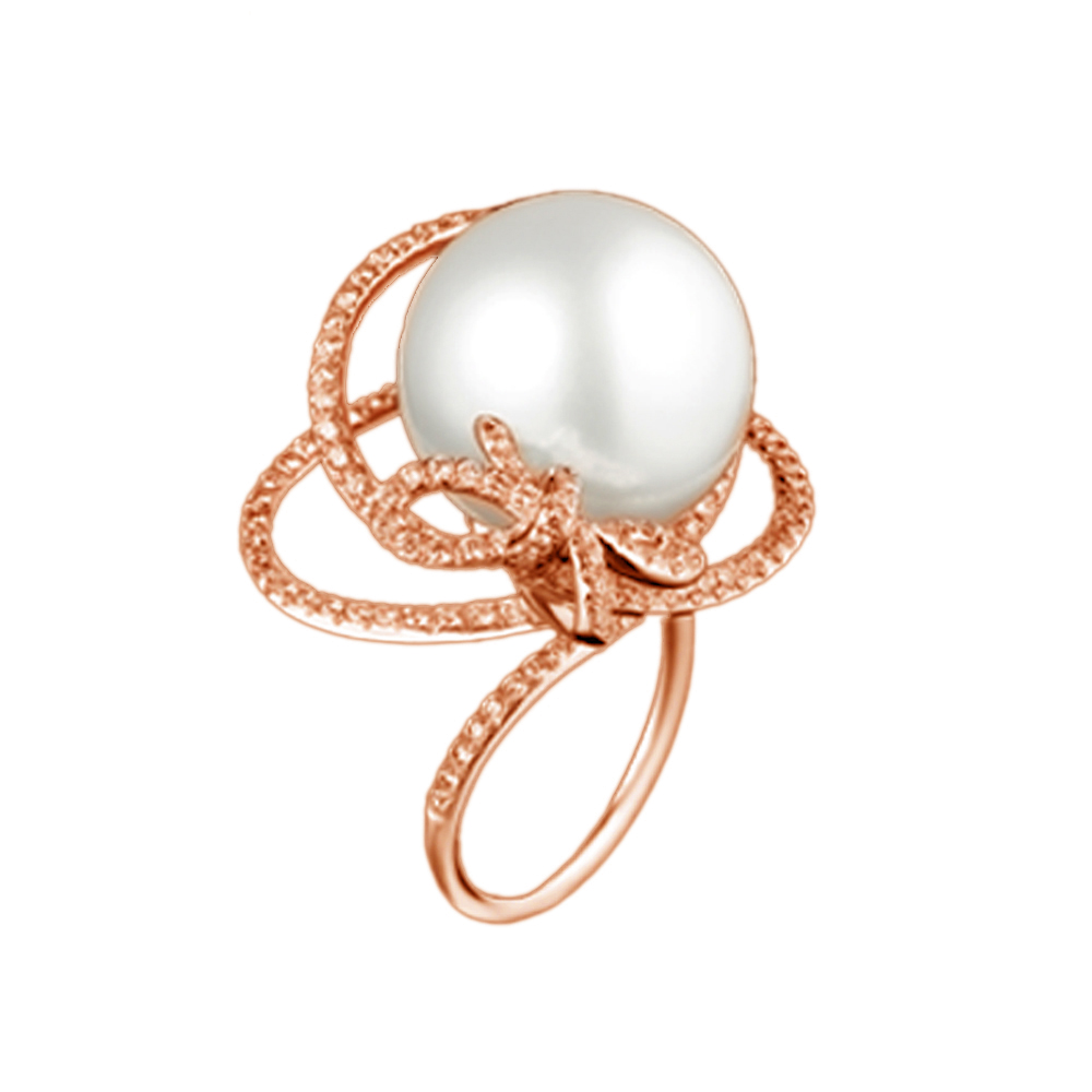 Rose Gold Plating Beauty Knot Pearl Silver Second Hand Rings