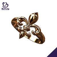 wholesale jewelry 14k gold or brass silver fleur de lis ring