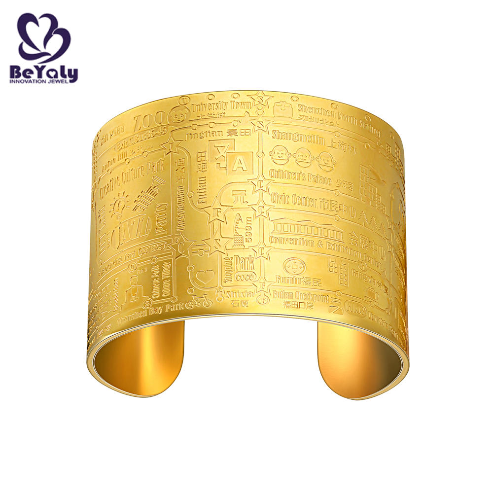 product-BEYALY-Gold plated engraved titanium stainless steel expandable bracelet-img-2