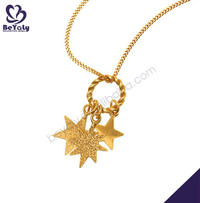 Three stars drop gold plating shiny imitation gold pendants
