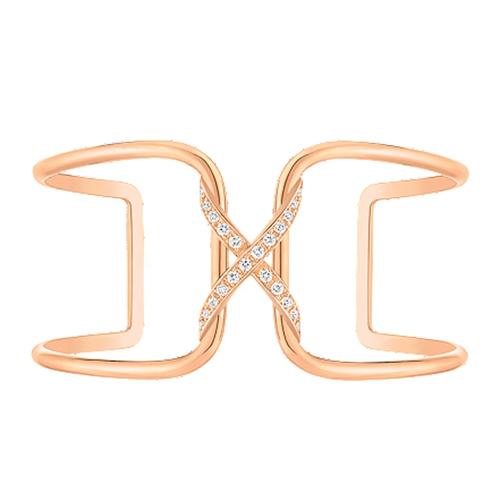 Rose Gold Plated Beauty Silver Cz High Quality Alphabet Jewelry