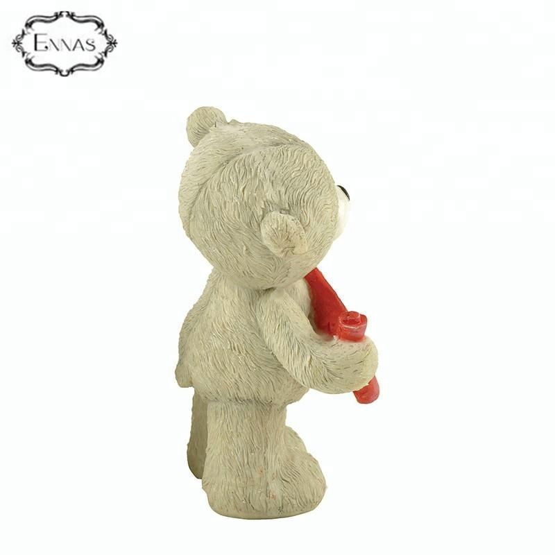 Polyresin bear standing figurine for kids birthday custom words