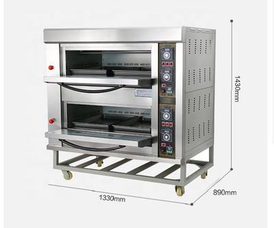 Bakery Equipment 2 Layers 4 Trays multideck Electric Commercial Bakery Meat Oven With Bracket