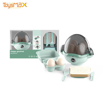 New products electric rotation B/O egg boiler kitchen toy with sound and light