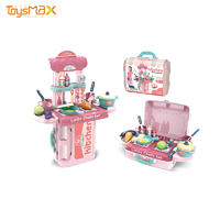 Children cooking role play toys pretend play toy 3 in 1suitcase kitchen toys play set
