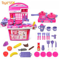 Wholesale high quality kitchen toys pretend play trolley kitchen cart toy