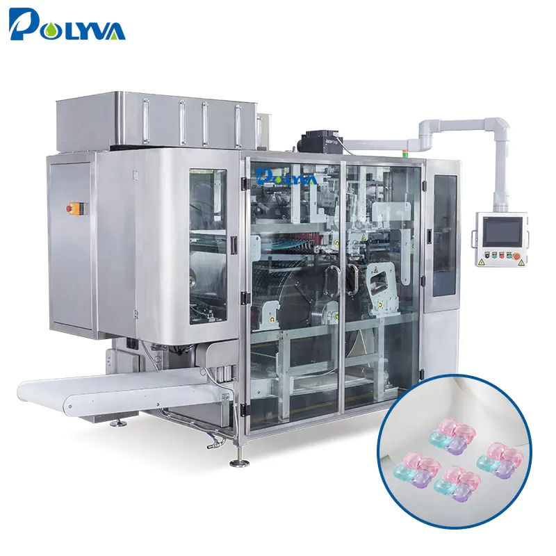 Polyva machine 3 in 1 detergent liquid pod capsule loading packing machine filling capsule machine