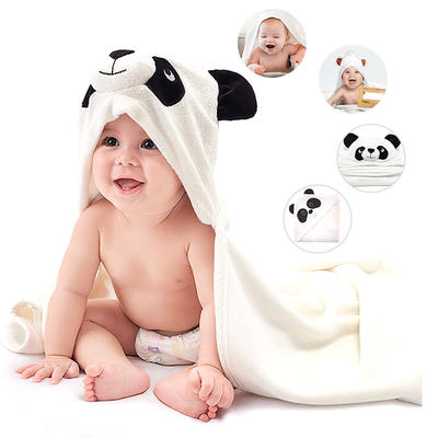 Organic 100% bamboo baby hooded towel with bear ears supersoft washcloths