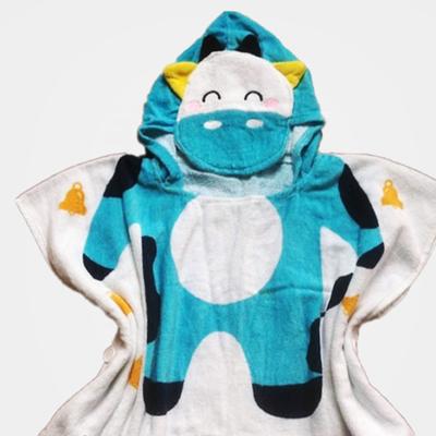 Cotton printed cow head comfytots shark hooded baby towel