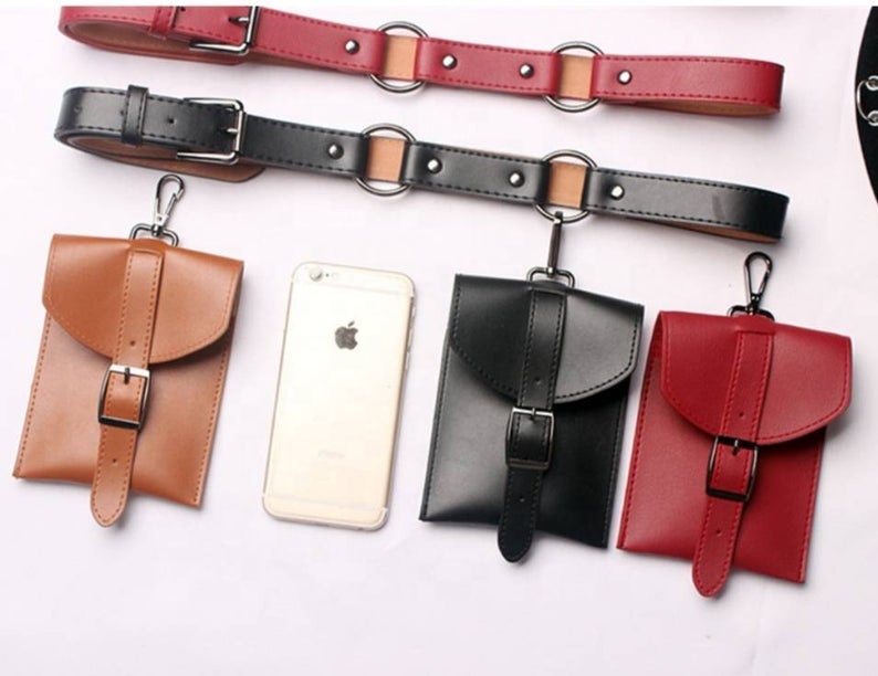 New arrival PU leather ladies fanny waist belt bag fashion vintage unique small shopping outdoor Hang buckle women waist pack