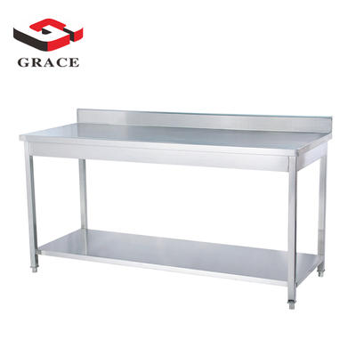 1.5M Commercial Heavy Duty Table with Undershelf and Galvanized Legs for Restaurant
