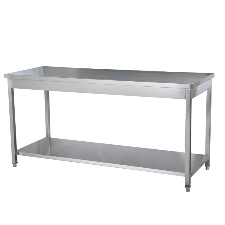 Customized Mobile Commercial Kitchen equipment three Tiers Stainless Steel food preparation Work Table Customs Data