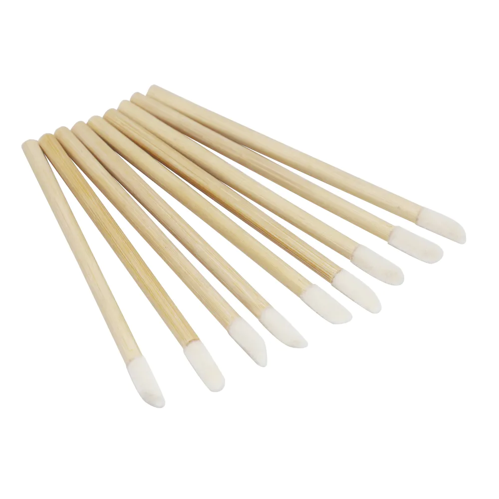 Bacchetta per labbra con applicatore senza lino per il trucco monouso Spazzola per piatti in bambù con applicatore per lucidalabbra in bambù ecologico