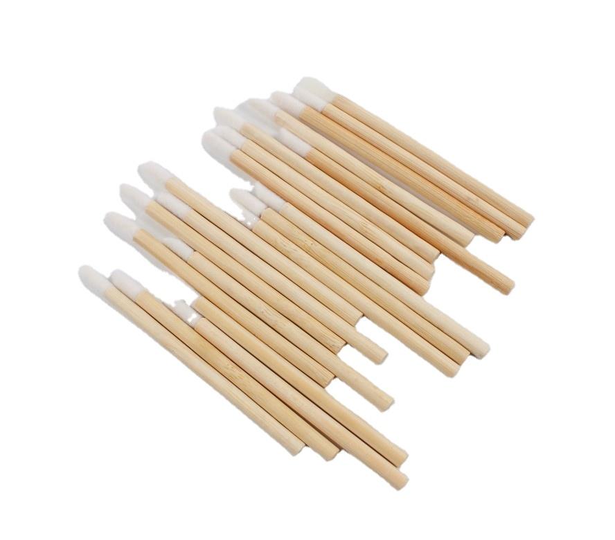 Bamboo handle disposable lip gloss big pplicator xl disposable lip wands