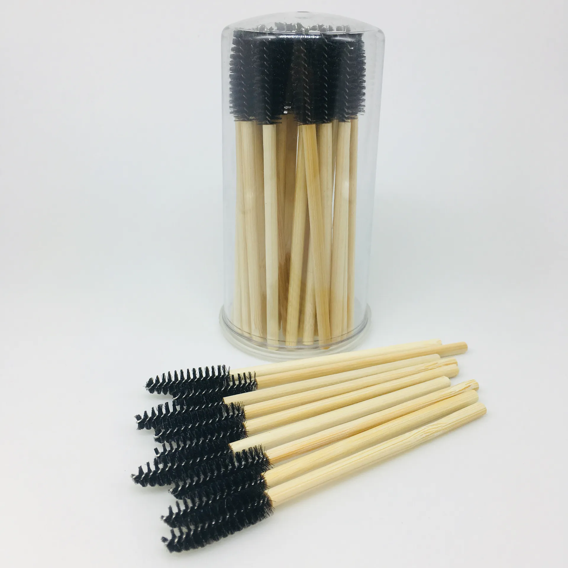 Disposable makeup applicator bamboo handle mascara brush eco-friendly degradable bamboo mascara wand