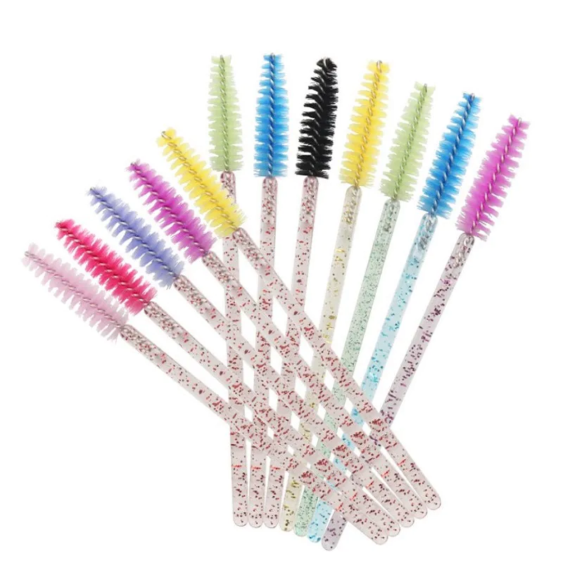 low MOQ fast delivery glitter eyelash brush disposable eyelash extension applicator mascara brushes mascara wand