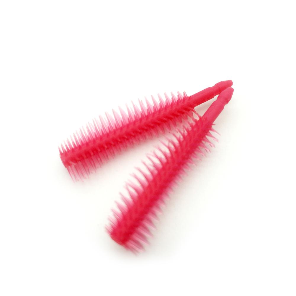 Bacchette usa e getta per mascara con spazzola per ciglia in silicone rosa all'ingrosso