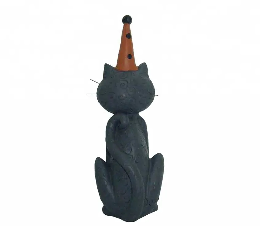 Halloween Polyresin Collection Home Decoration Black Cat Resin Figurine