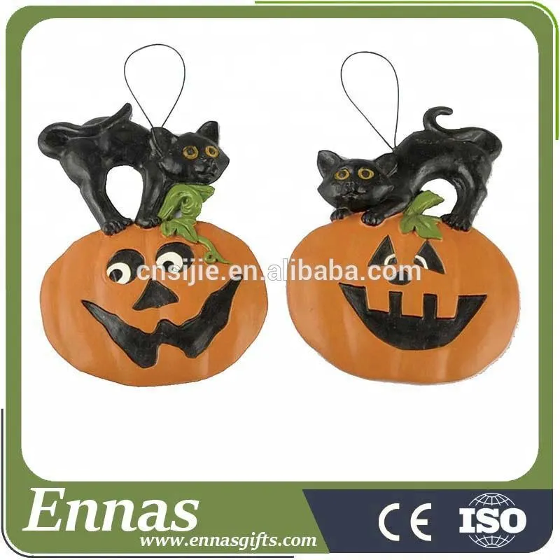 New design resin figure witch pumpkin halloween hanging decoration for halloween gifts