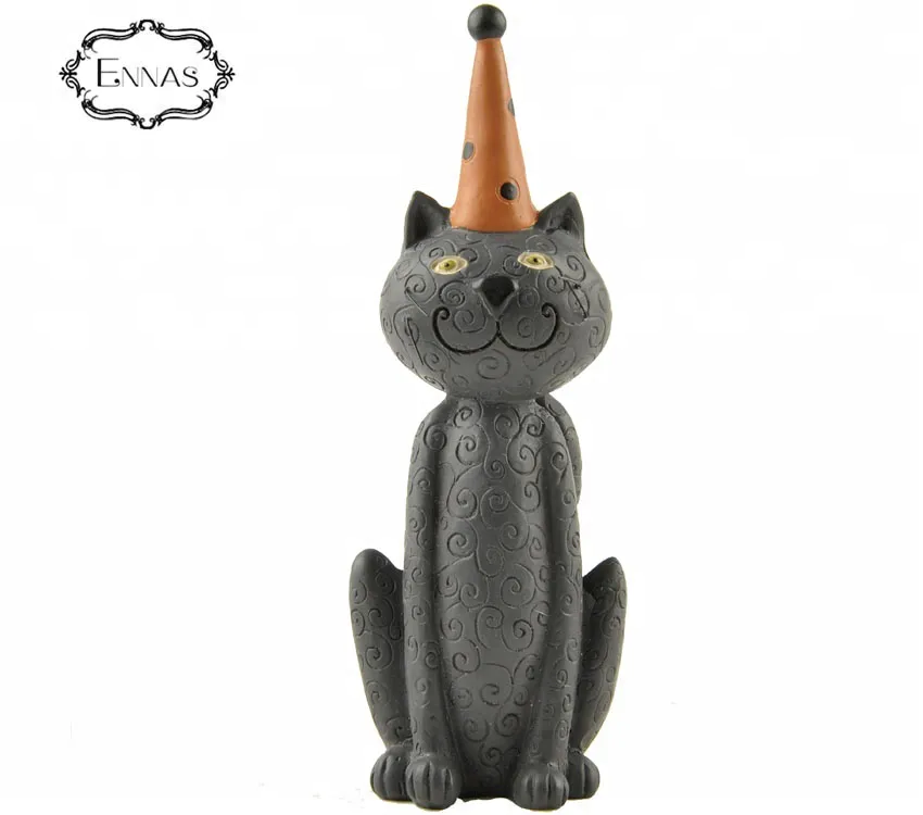 Halloween Polyresin Collection Home Decoration Black Cat Resin Figurine