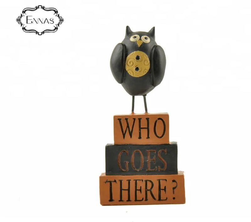 Custom Made Halloween Gardens Decoration Polyresin Resin Owl Shape Statue