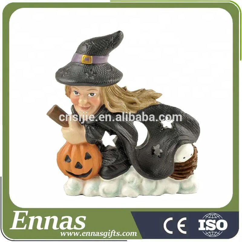 New design resin figure witch pumpkin halloween hanging decoration for halloween gifts