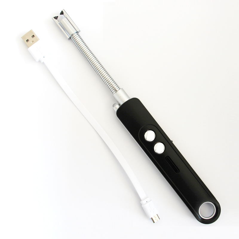 Factory direct sell customizable creative metal hose USB BBQ single arc lighter