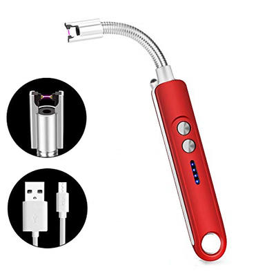 Electric Arc Lighter, Rechargeable Flameless Windproof Plasma 360' Flexible Elbow Spark Candle Lighter USB BBQ Grill Igniter