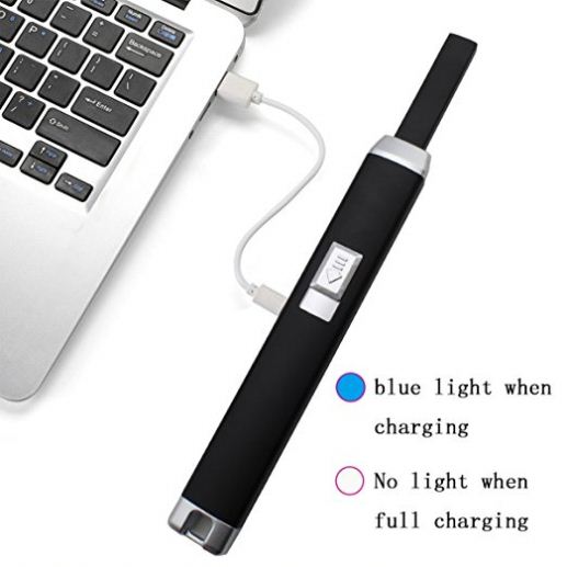 Battery Indicator Long Flexible Neck USB Charging BBQ Kitchen Candle Arc Plasma Lighter