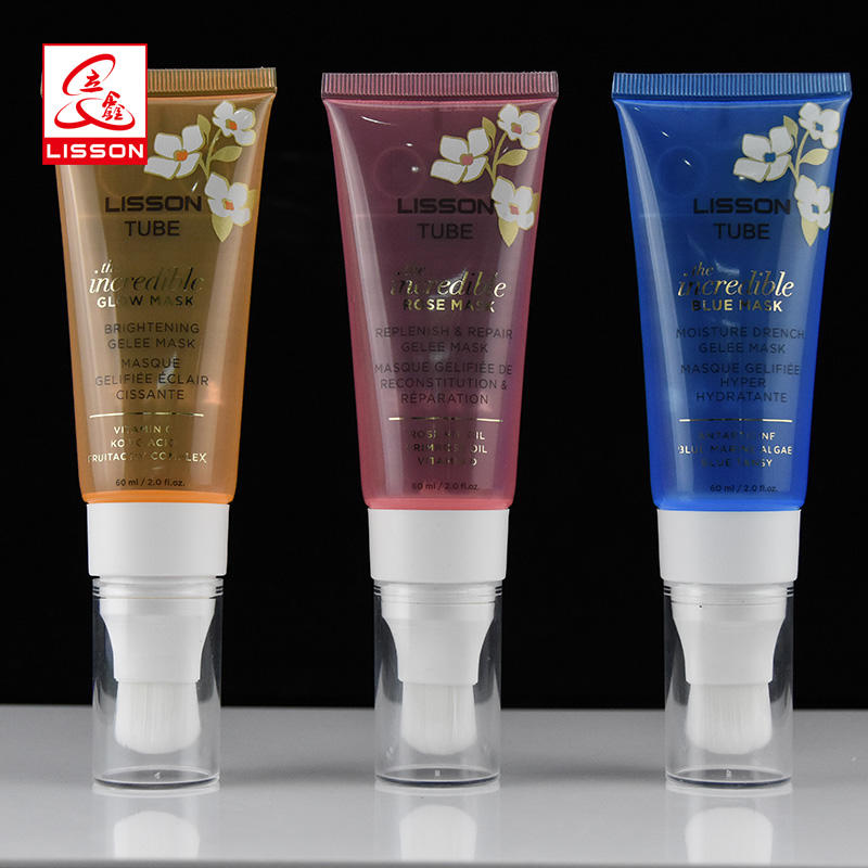Hot sell 60ml PE cosmetic packaging tube with screw cap for fancial cleanser